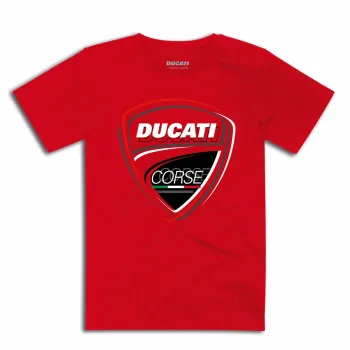 Ducati DC Sketch 2.0 Kinder T-Shirt – Rot, Baumwolle
